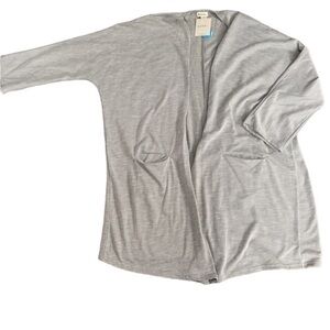 Donni NWT Open Front Cardigan One Size Gray‎ Ribbed
